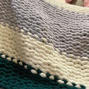 Chunky Hand Knitted Blanket